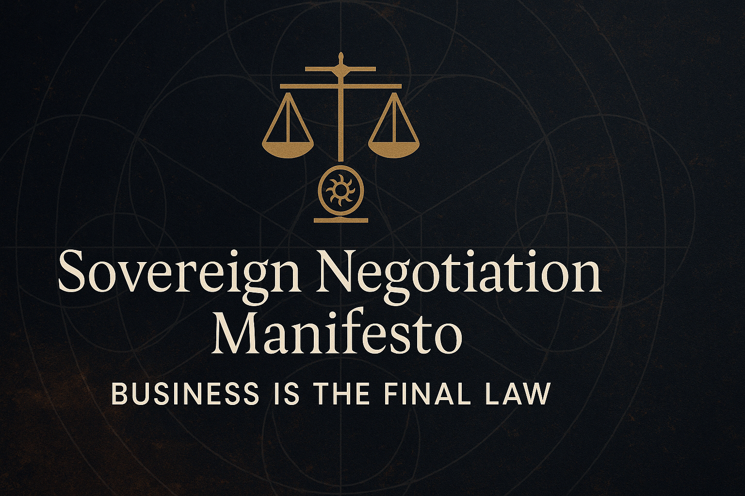 Sovereign Negotiation Manifesto: Business Is the Final Law